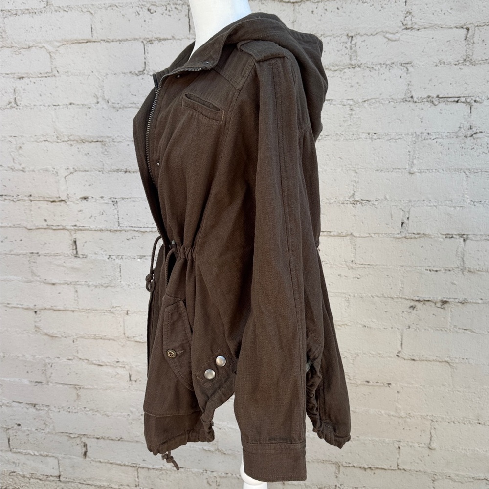 Free People Utility Jacket Faded Olive Brown Size S - Picture 4 of 14